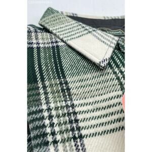 Oversized Green and White Plaid Flannel Men's Shirt, Large